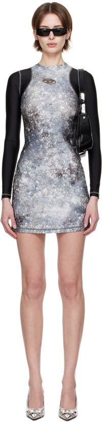 Diesel Robe courte Vanne gris et noir à logo