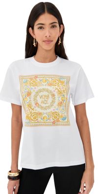 Versace Barocco Underwater Printed T-Shirt White/Eggshell/Multicolor 40