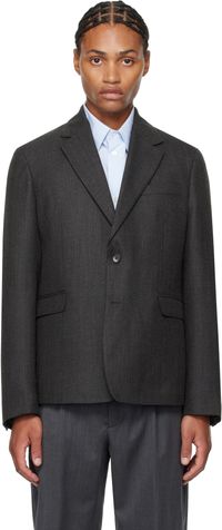 mfpen Gray Single Breasted Blazer