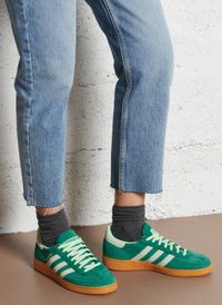 Adidas - Baskets basses en cuir velours - Taille 44 2/3 - Vert