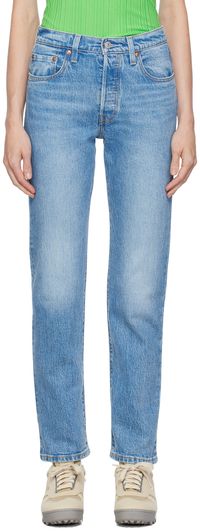 Levi's Blue 501 Straight Jeans