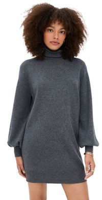 Susana Monaco Turtleneck Sweater Dress Melange Grey L