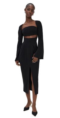 Andrea Iyamah Nita Midi Dress Black S