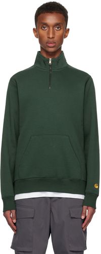 Carhartt Work In Progress Pull molletonné vert à demi-glissière - Chase