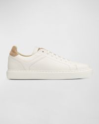 Men's Bicolor Leather Low-Top Sneakers