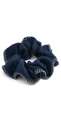 LELET NY Erin Whipstitch Scrunchie Navy One Size