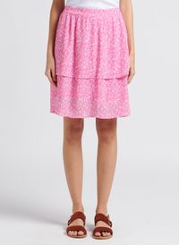 Moss Copenhagen - Jupe courte imprimé fleuri à volants - Taille L - Rose