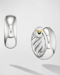 Sculpted Cable Huggie Hoop Earrings in Silver, 4.8mm, 0.5"L