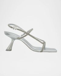 Reina Rhinestone Metallic Leather Sandals