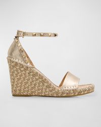 Rockstud Metallic Wedge Espadrille Sandals
