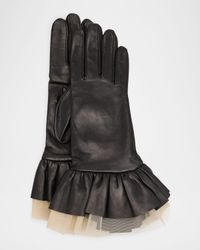 Issey Tulle Leather Gloves