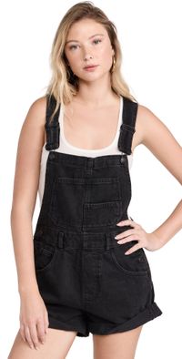 Free People Ziggy Shortalls Mineral Black XS