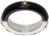 Maison Margiela Bague argenté et noir à émail