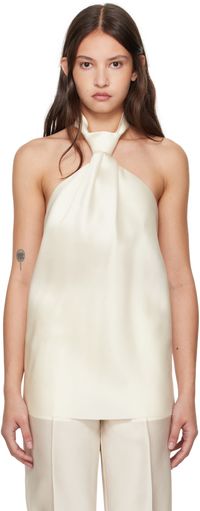 GIA STUDIOS Off-White Tie Knot Tank Top