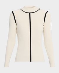 The Chani Mock-Neck Contrast-Trim Sweater
