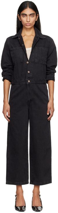 Levi's Combinaison noire en denim à étiquette à logo