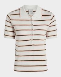 Faustine Striped Fine-Knit Polo