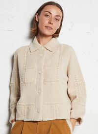 Kujten - Veste ample col classique en cachemire - Taille 2 - Beige