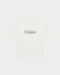 Girl's Denim Embroidered Logo-Print T-Shirt, Size 8-14