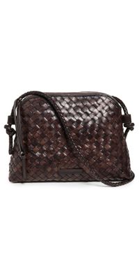 Loeffler Randall Mallory Woven Crossbody Bag Chocolate One Size