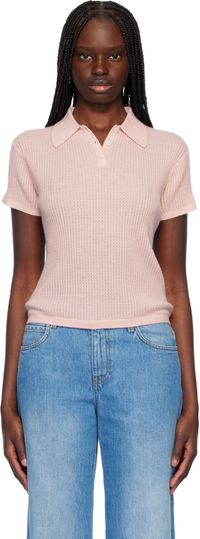 Guest in Residence Pink Shrunken Polo