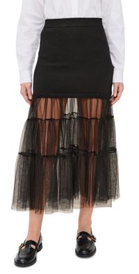 Sea Seraphine Solid Knit Tulle Skirt Black M