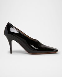 95mm Square-Toe Patent Pumps