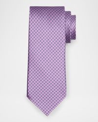 Men's Micro-Geometric Jacquard Silk Tie