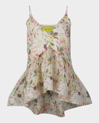 Floral Strappy Chiffon Top