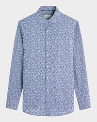 Men's Axel Micro-Geometric Sport Shirt