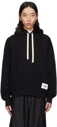 Jil Sander Black Logo Patch Hoodie