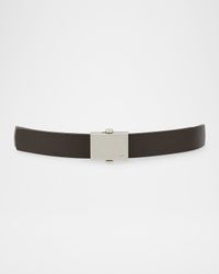 Men's Square-Buckle Reversible Leather Belt