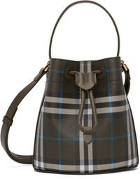 Burberry Gray Mini Check Bucket Bag