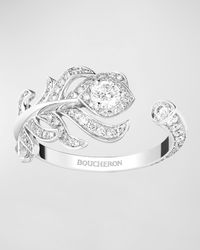 Plume de Paon 18K White Gold Diamond Ring
