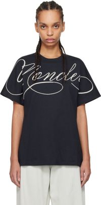 Moncler T-shirt à manches courtes bleu marine à logo