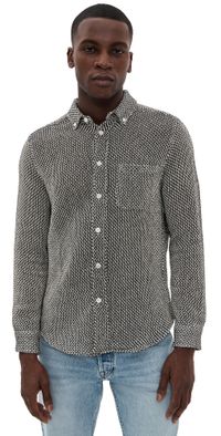 Portuguese Flannel Agora Knit Button Down Black L