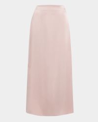 Angelo Straight Satin Midi Skirt
