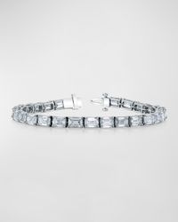 Platinum East-West Prong-Set Diamond Tennis Bracelet, 7.05tcw, 7"L