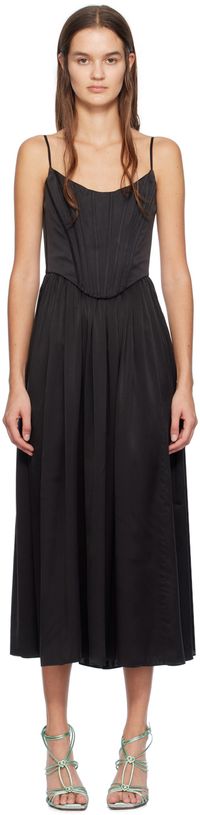 ZIMMERMANN Black Paneled Midi Dress