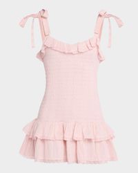 Sherina Cotton Smocked Mini Dress