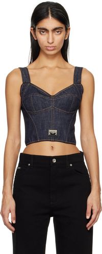 Dolce&Gabbana Indigo Cumber Evlox Denim Camisole