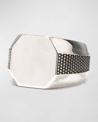Men's Silver Octagon Signet Ring
