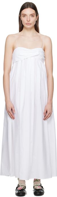 Cecilie Bahnsen White Vera Midi Dress