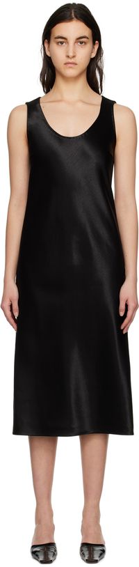 Theory Black Scoop Neck Midi Dress