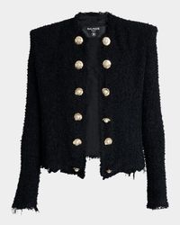 Two-Tone Button Tweed Spencer Jacket