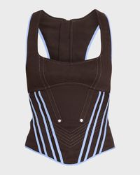 Raceback Denim Bustier Top