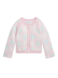 Baby Girl's Cotton Argyle Cardigan - Pink Argyle - Size 9 Months