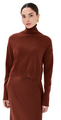 Sablyn Sable Turlteneck Cashmere Sweater Mahogany XS