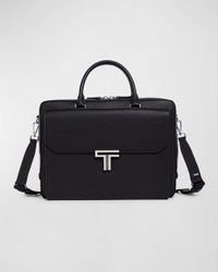 Vincenzo Zip Leather Briefcase