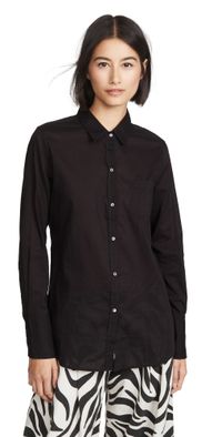 Nili Lotan Cotton Voile Shirt Black M